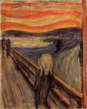 Abstracto famoso Painting - El grito de Edvard Munch 1893 Expresionismo óleo